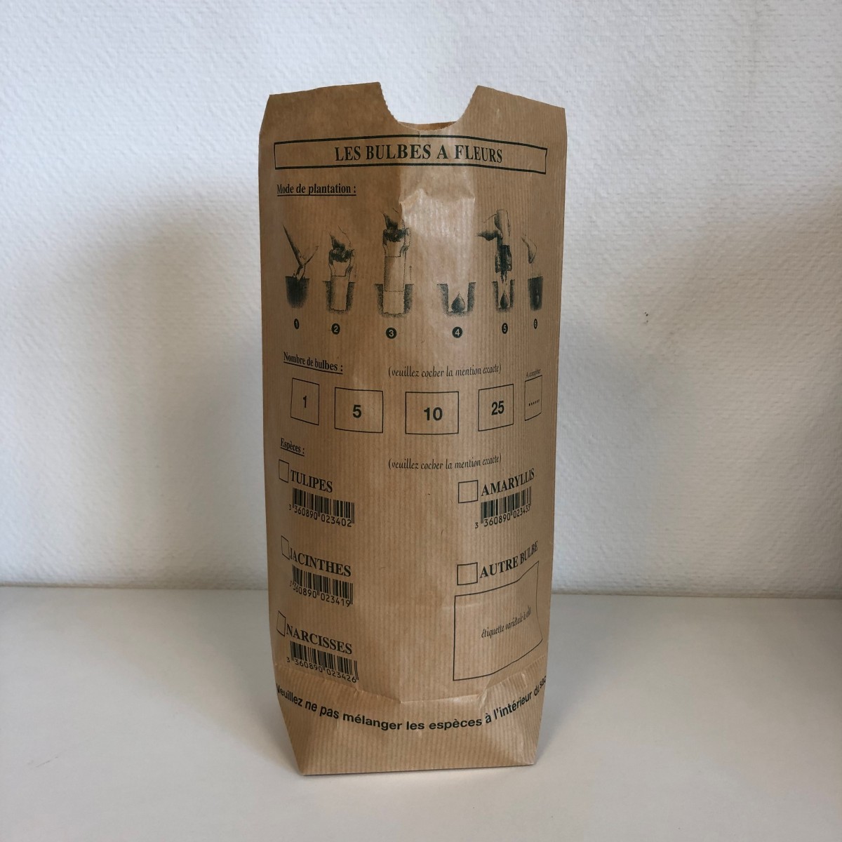 Sac écorné kraft brun vergé simple épaisseur